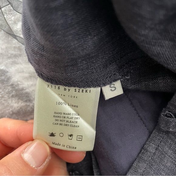 7115 by SZEKI Pleated Linen Trousers - Picture 4 of 4